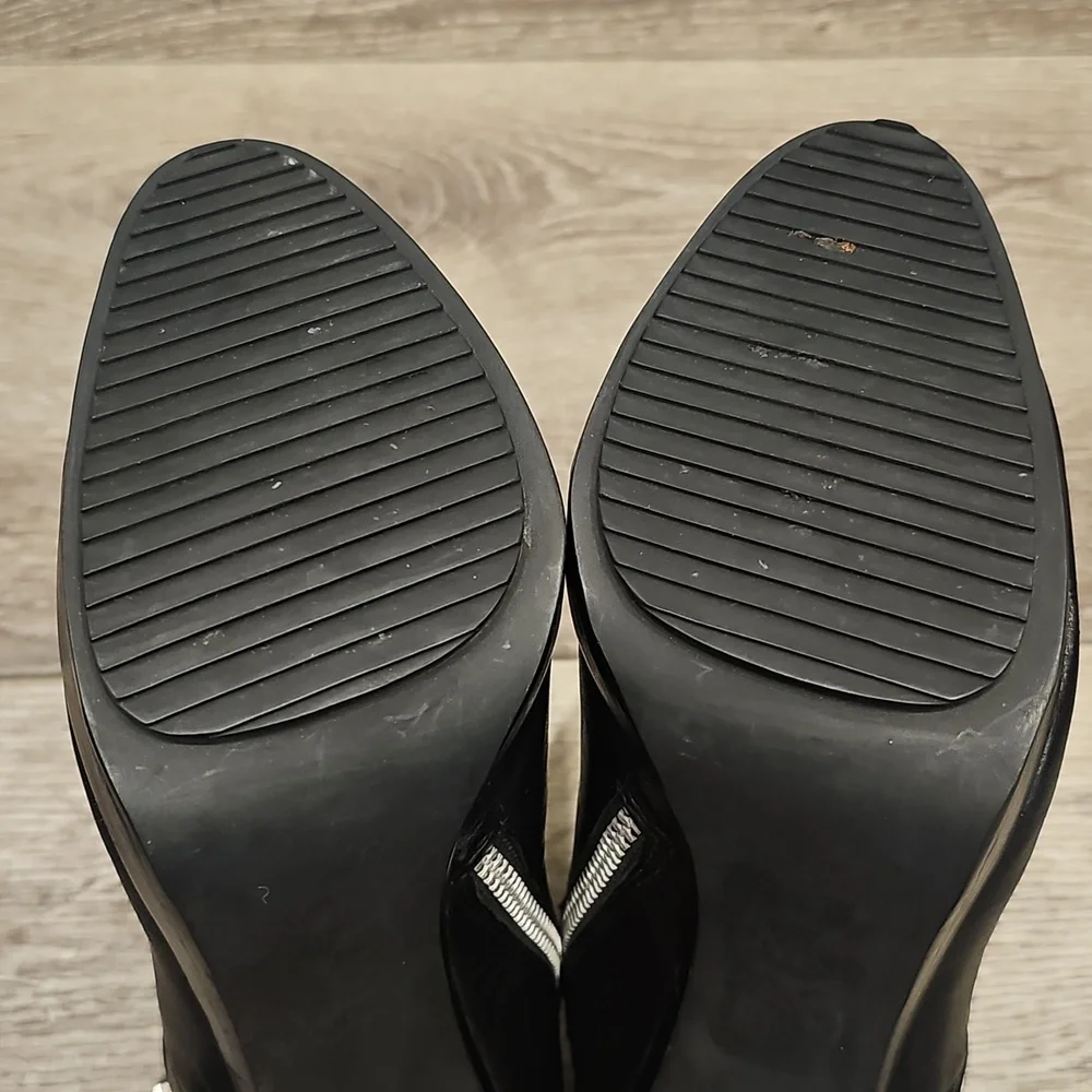 [Like New] MICHAEL KORS Black Leather Stiletto Heeled Boots Sz 10